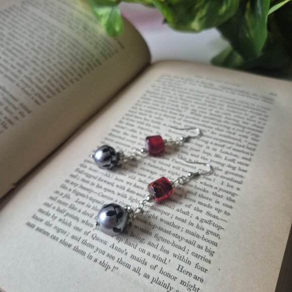 Silver Ornament Holiday Earrings - Picture 2 of 5